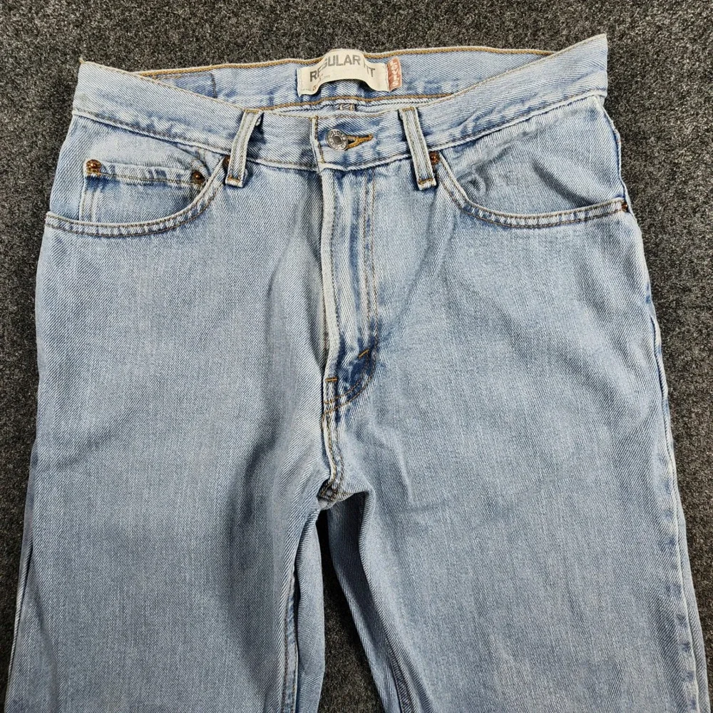 Levi's 505 Regular Fit Jeans Mens 31x32 Fit 30x29.5 Light Wash Straight Leg Y2K